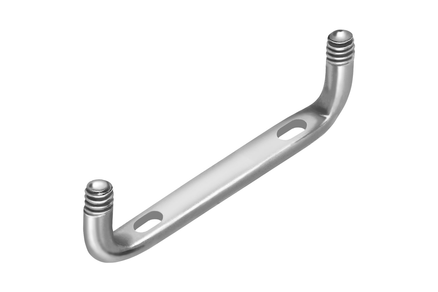 Titan Surface Barbell Piercing FLACH ZWEI LÖCHER (90 Grad) ohne Kugeln ++SALE++